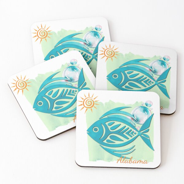 Item preview, Alabama Tropical Fish Watercolor Beach Design designed and sold by DonnaRaine.