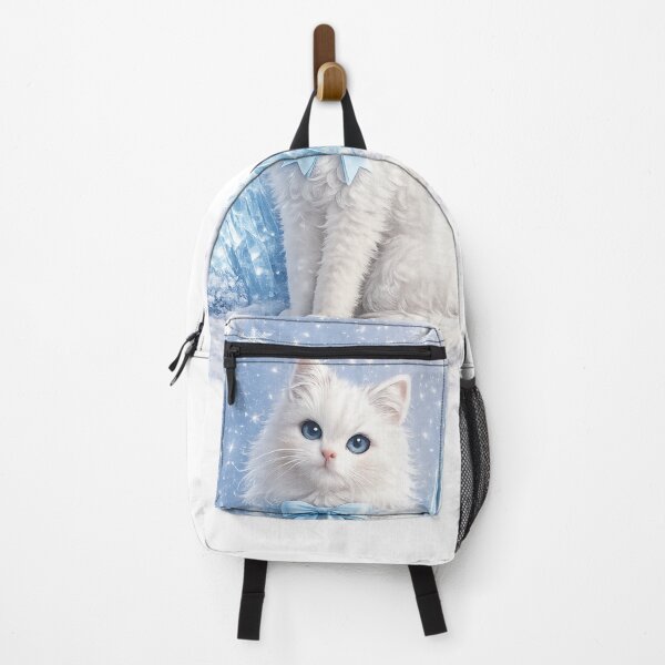 Item preview, White Cat with Blue Ice Crystals designed and sold by LiMarchee.