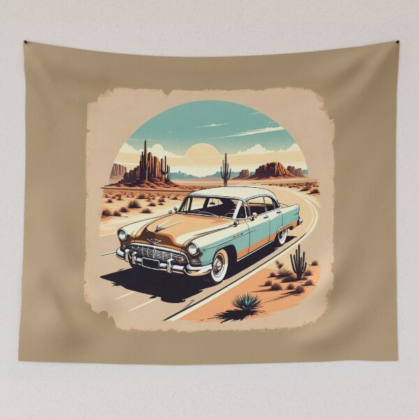 Item preview, Retro Car in Desert, vintage designed and sold by tarkone.