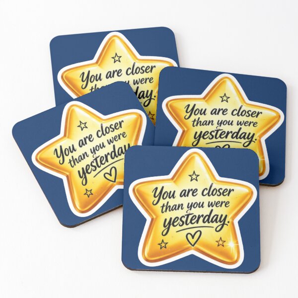 Item preview, You Are Closer Today Than You Were Yesterday Golden Star Motivational Sticker designed and sold by Scro-Ciob-Shop.