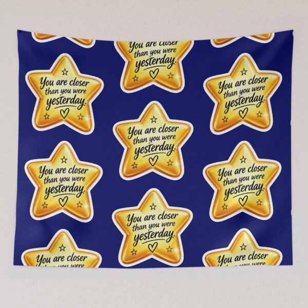 Item preview, You Are Closer Today Than You Were Yesterday Golden Star Motivational Sticker designed and sold by Scro-Ciob-Shop.