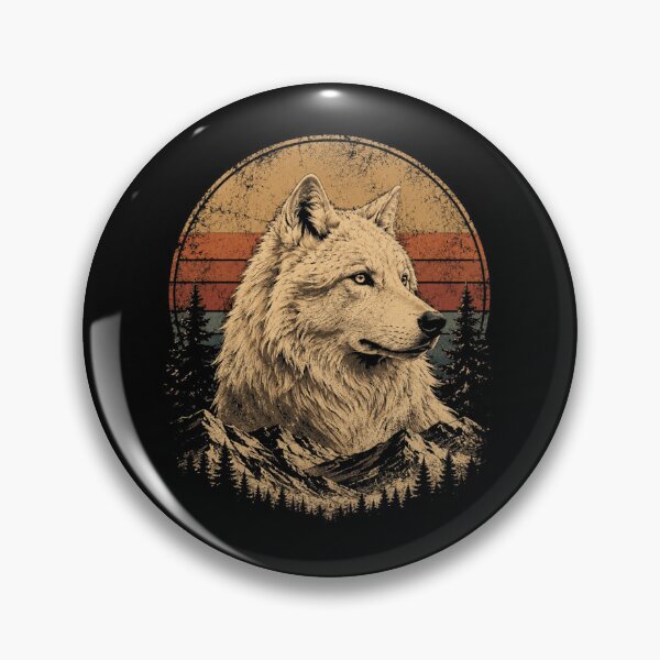 Artikelvorschau, Vintage White Wolf Mountain Wilderness Retro Nature entworfen und verkauft von Moizento.