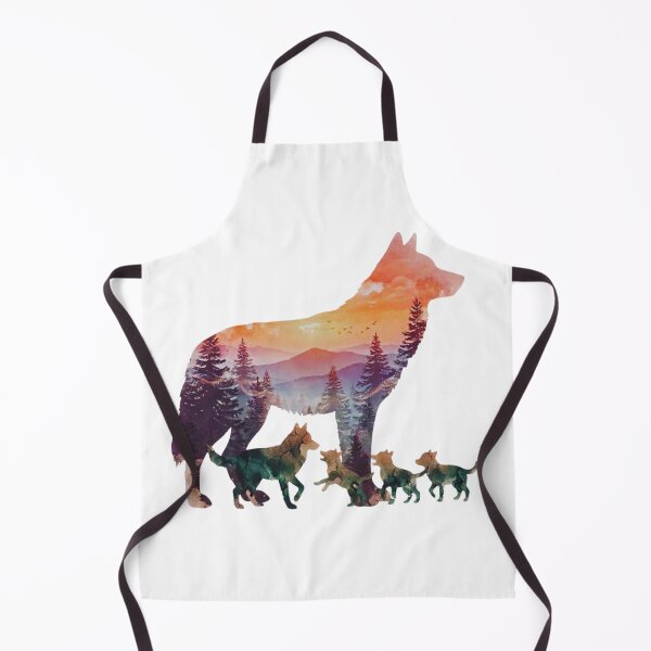 Item preview, Wolf Family Watercolor Double Exposure Graphic designed and sold by GabeMountainArt.