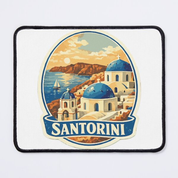 Item preview, Vintage Santorini Blue Domes & Caldera View Travel designed and sold by CharaFei.Art.
