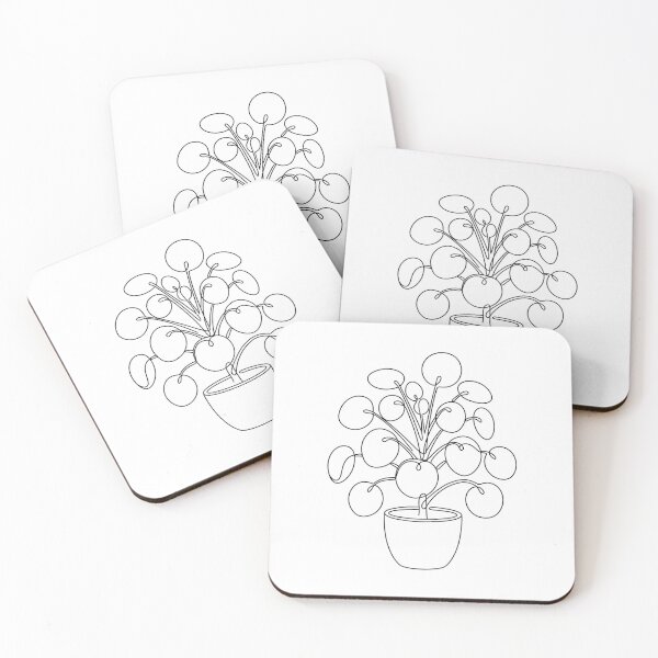 Item preview, Pilea Peperomioides Line Art | Minimalist Chinese Money Plant Print designed and sold by PLANT LOVER'S PARADISE.