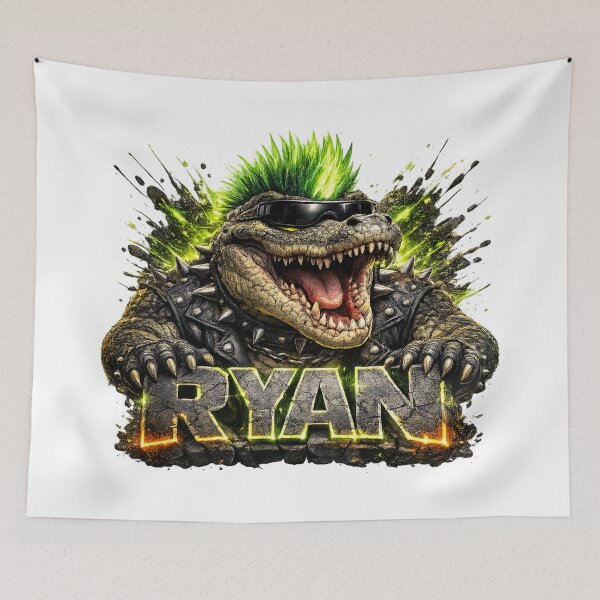 Item preview, Ryan – Punk Crocodile Legend | Personalized 3D Cartoon Design designed and sold by AlexLineArt.
