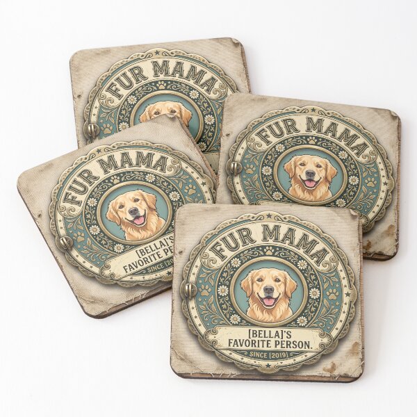 Item preview, Bella’s Fur Mama Since 2019 – Personalized Vintage Pet Mom Badge designed and sold by DmaarGroup.
