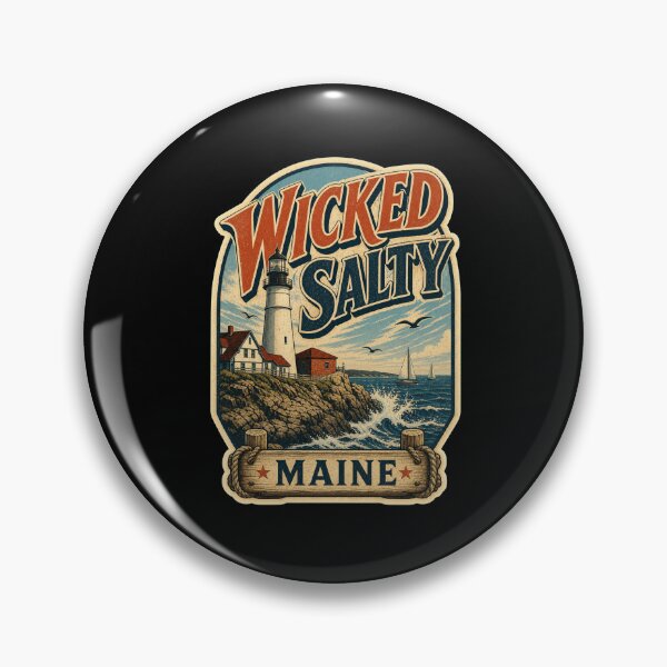 Item preview, Wicked Salty Maine Lighthouse Vintage Coast designed and sold by snowry.