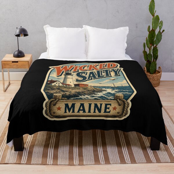 Item preview, Wicked Salty Maine Lighthouse Vintage Coast designed and sold by snowry.