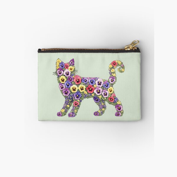 Item preview, Purrfect Pansy Cat | Watercolor Floral Cat Silhouette designed and sold by Stubblejumper Artworks.