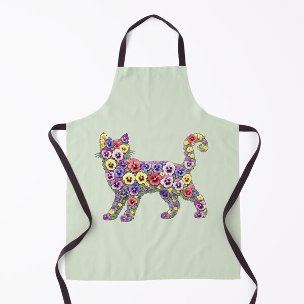 Item preview, Purrfect Pansy Cat | Watercolor Floral Cat Silhouette designed and sold by Stubblejumper Artworks.