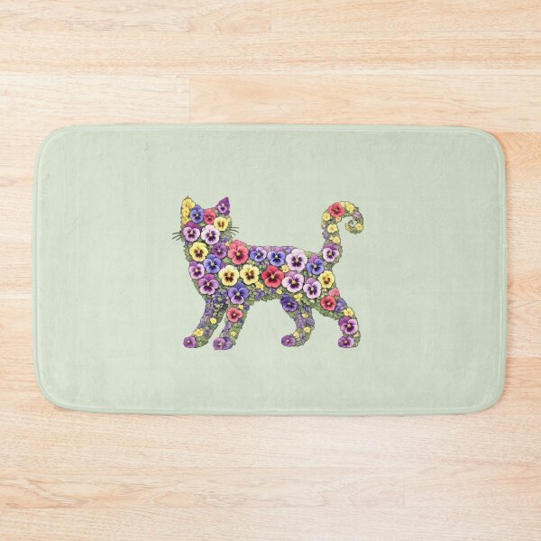 Item preview, Purrfect Pansy Cat | Watercolor Floral Cat Silhouette designed and sold by Stubblejumper Artworks.