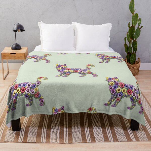 Item preview, Purrfect Pansy Cat | Watercolor Floral Cat Silhouette designed and sold by Stubblejumper Artworks.