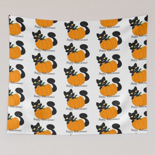 Item preview, Happy Halloween Pumpkin and Cat designed and sold by ohdormouse.