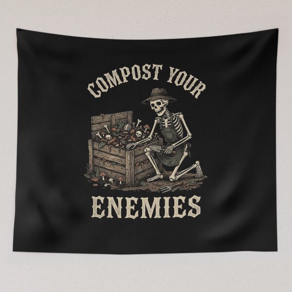 Item preview, Compost Your Enemies Funny Gardener Skeleton designed and sold by snowry.