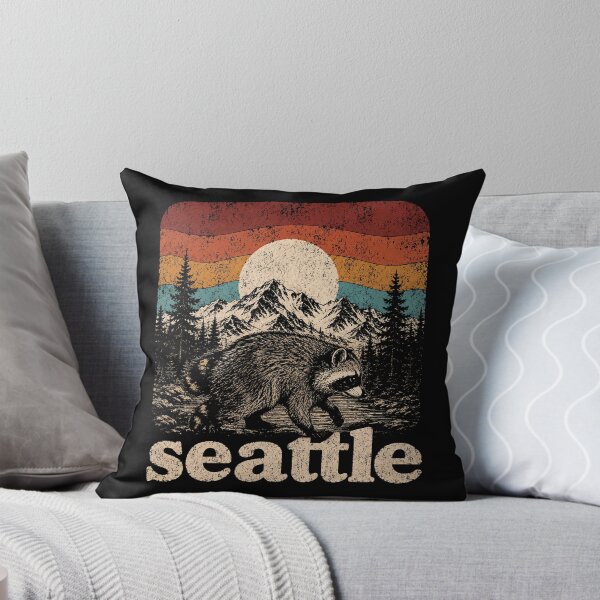 Item preview, Jimothy Viral Raccoon Seattle Washington Mountains Retro designed and sold by sentfromemily.