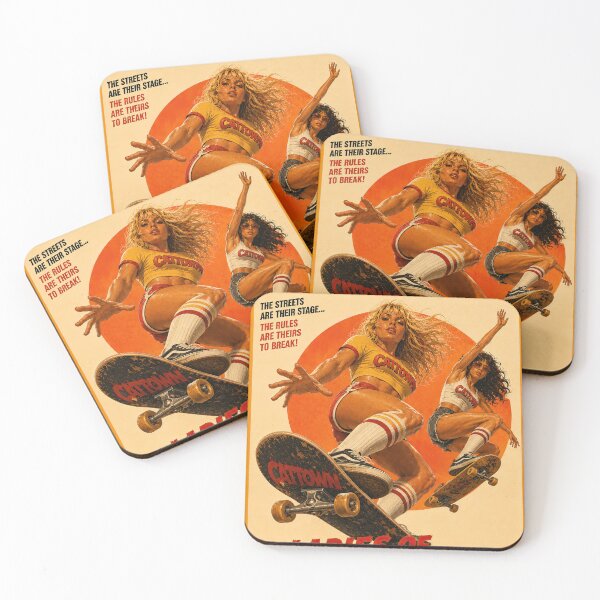 Item preview, Ladies of Cattown – Retro Skateboard Girls Vintage 70s Grindhouse Art designed and sold by obstinator.