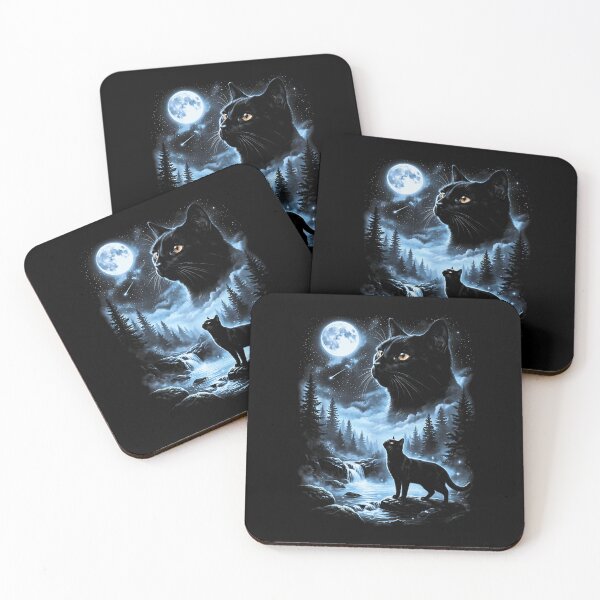 Item preview, Black Cat Howling at Moon 90's Retro designed and sold by Rahamkshop.