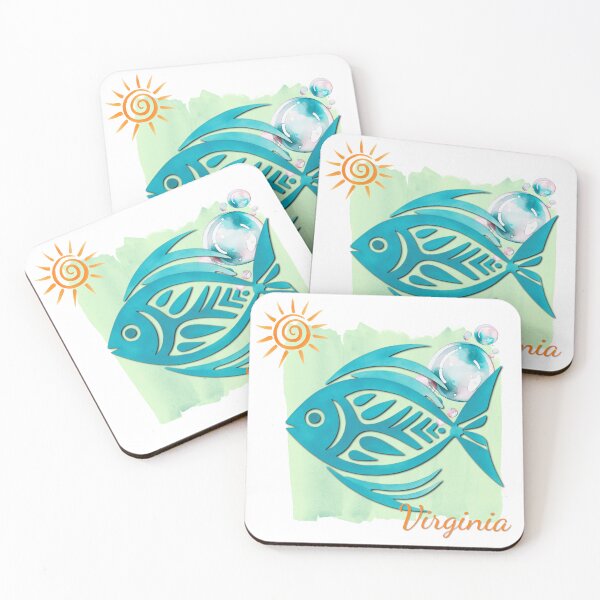 Item preview, Virginia Tropical Fish Watercolor Beach Design designed and sold by DonnaRaine.