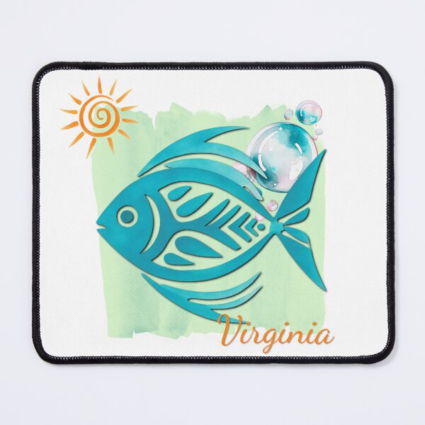 Item preview, Virginia Tropical Fish Watercolor Beach Design designed and sold by DonnaRaine.