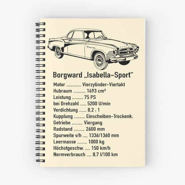 Item preview, Borgward Isabella Sport Classic German Car Specs Diagram designed and sold by Maljonic.