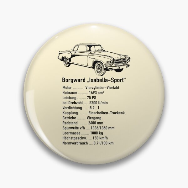 Item preview, Borgward Isabella Sport Classic German Car Specs Diagram designed and sold by Maljonic.