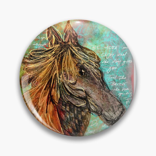 Item preview, Boho Horse Portrait with Inspirational Quote | Mixed Media Equestrian Art Print designed and sold by Pink&Blue  @pink.and.blue_studio.