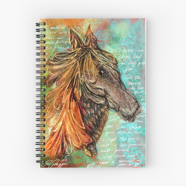 Item preview, Boho Horse Portrait with Inspirational Quote | Mixed Media Equestrian Art Print designed and sold by Pink&Blue  @pink.and.blue_studio.
