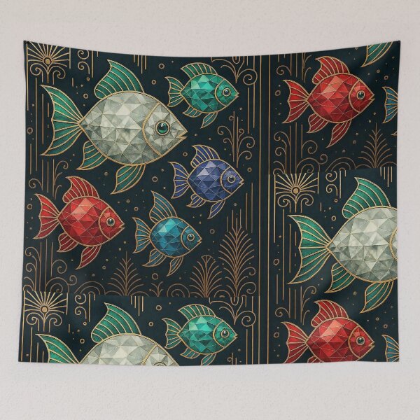 Item preview, A school of gemstone fish art deco designed and sold by Adisak-designs.