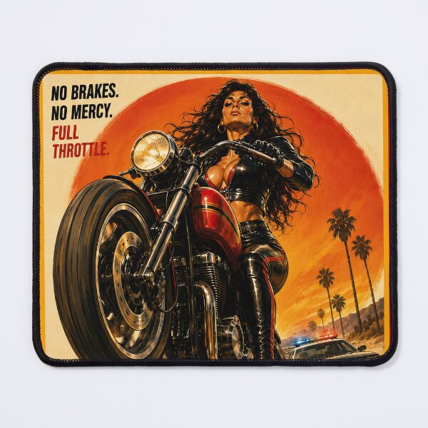 Item preview, Speed of Death – Retro Motorcycle Girl Vintage Grindhouse Art designed and sold by obstinator.