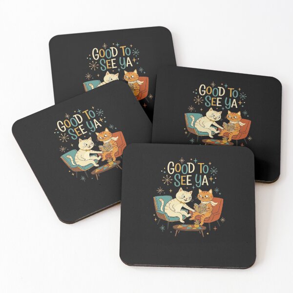 Item preview, Good To See Ya Retro Cats Reading Feline Friends designed and sold by snowry.