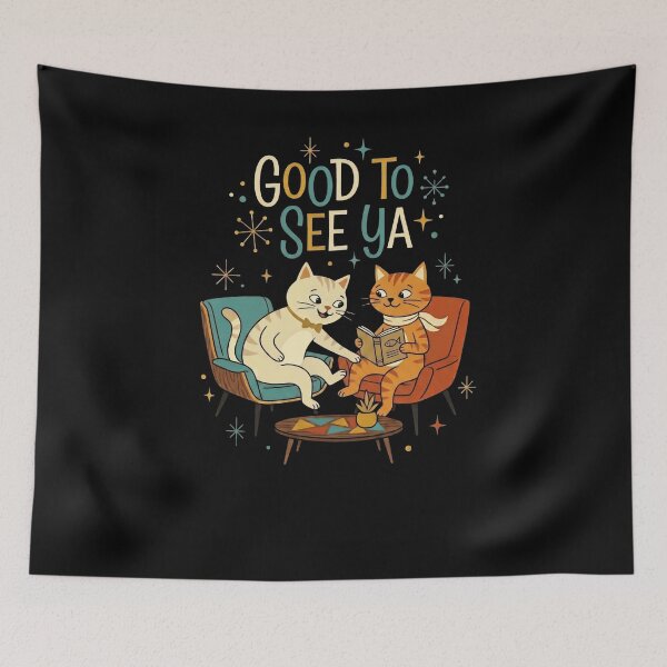 Item preview, Good To See Ya Retro Cats Reading Feline Friends designed and sold by snowry.