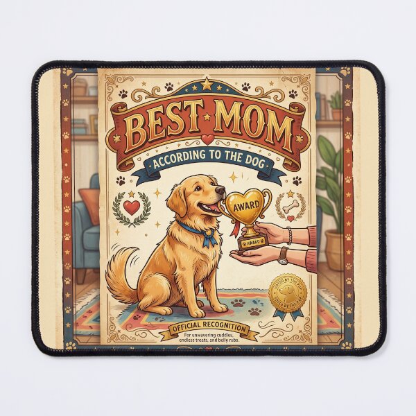 Item preview, Best Mom According to the Dog – Funny Dog Mom Award Design designed and sold by DmaarGroup.