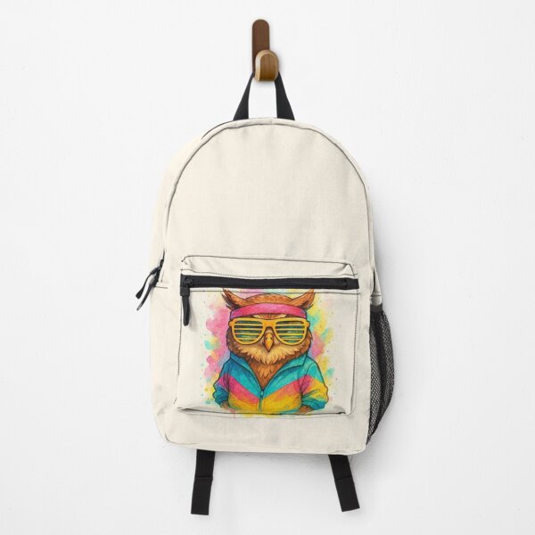 Item preview, Retro 80s Cool Owl Watercolor Illustration designed and sold by BigBlueArt.