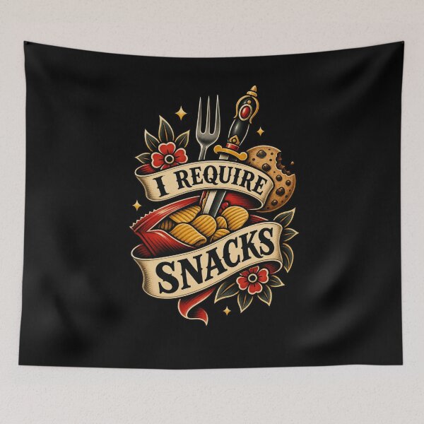 Item preview, I REQUIRE SNACKS Traditional Tattoo Foodie designed and sold by snowry.