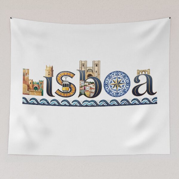 Item preview, Lisbon Portugal Vintage Typography City Art designed and sold by Paulo Costa Dias.