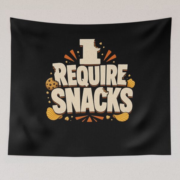 Item preview, I REQUIRE SNACKS Funny Food Craving Design designed and sold by snowry.