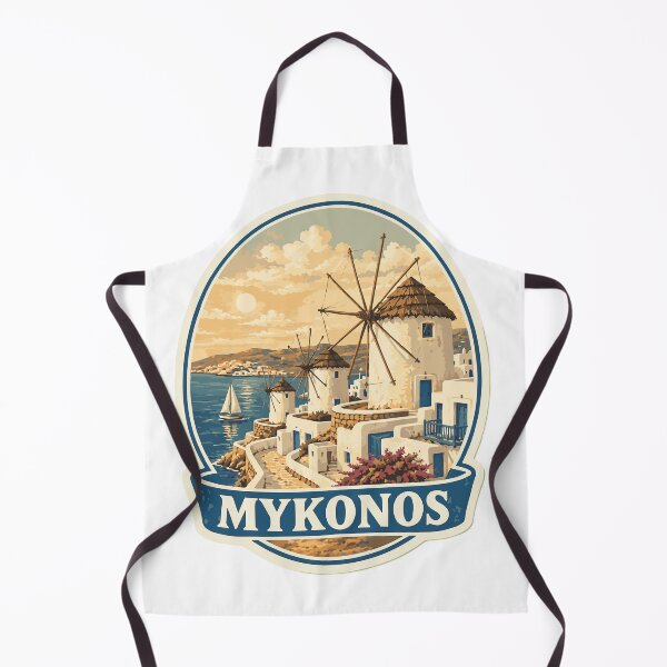 Item preview, Vintage Mykonos Windmills & Sunset Travel designed and sold by CharaFei.Art.