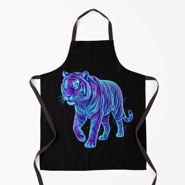 Item preview, Neon Tiger Glowing Wildlife Retro Animal Art designed and sold by PlumArtDesign.