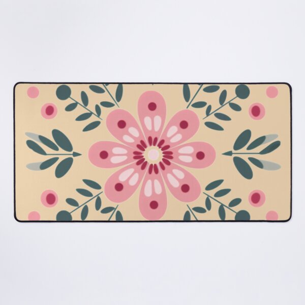 Item preview, Pink Scandinavian Folk Floral Mandala | Boho Botanical Flower Pattern | Cute Nordic Floral Design Sticker designed and sold by Psycho-Crazy.