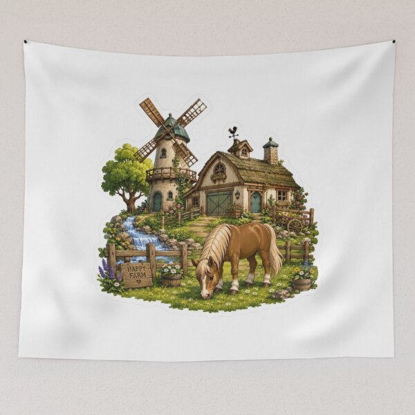 Item preview, Charming Farm Windmill Horse designed and sold by Snurly.
