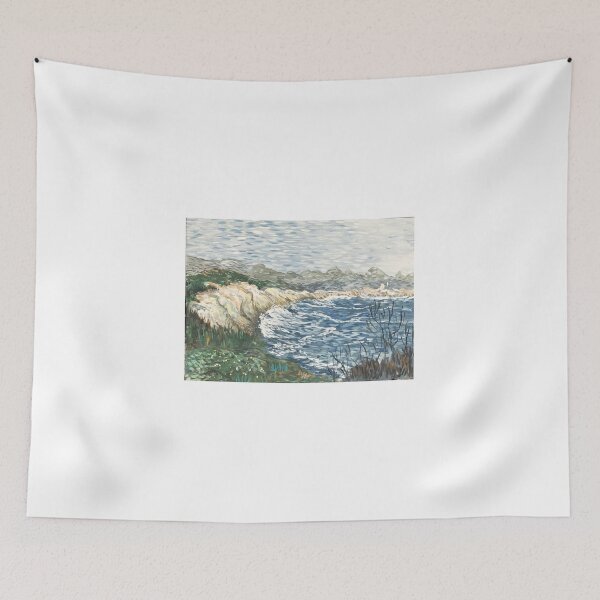 Item preview, Impressionistic coast ocean seascape acrylic painting original designed and sold by Paintingladycat.