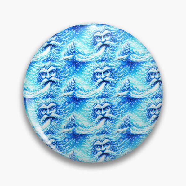 Item preview, Leyenda de la ventisca panorámica de invierno del Viejo Hombre – Arte de dibujos animados de fantasía azul hielo por GeriMyszensk designed and sold by The Art Queen Of Michigan .