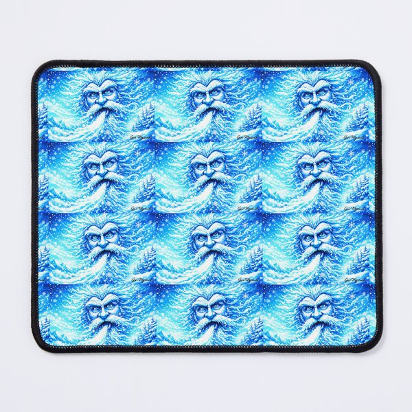 Item preview, Old Man Winter Panoramic Blizzard Legend – Icy Blue Fantasy Cartoon Art by Geri Myszensk designed and sold by The Art Queen Of Michigan .