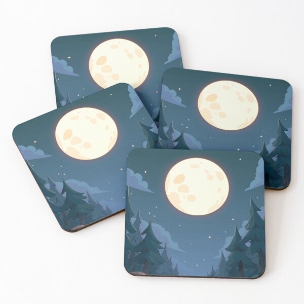 Item preview, Full Moon Forest Path Cartoon Night  designed and sold by DimyMoon.