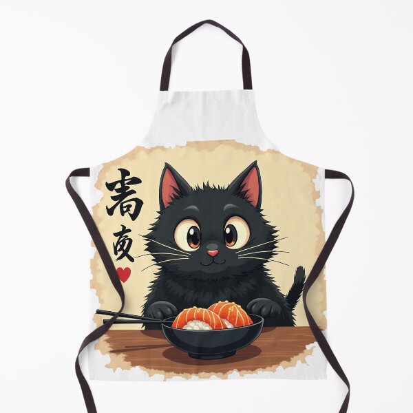 Item preview, Cute Black Cat Eating Sushi | Kawaii Cat Design designed and sold by WonderWaresGifts.
