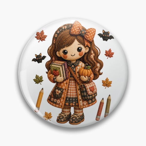 Item preview, Cute Autumn Elementary Teacher Patchwork Illustration designed and sold by DecoVibe.