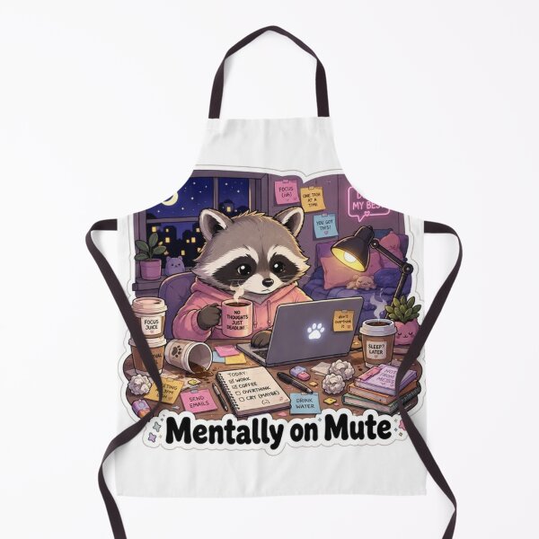 Item preview, Mentally on Mute Raccoon – Funny Work From Home Cute Raccoon Meme Sticker designed and sold by VibeCraft3.
