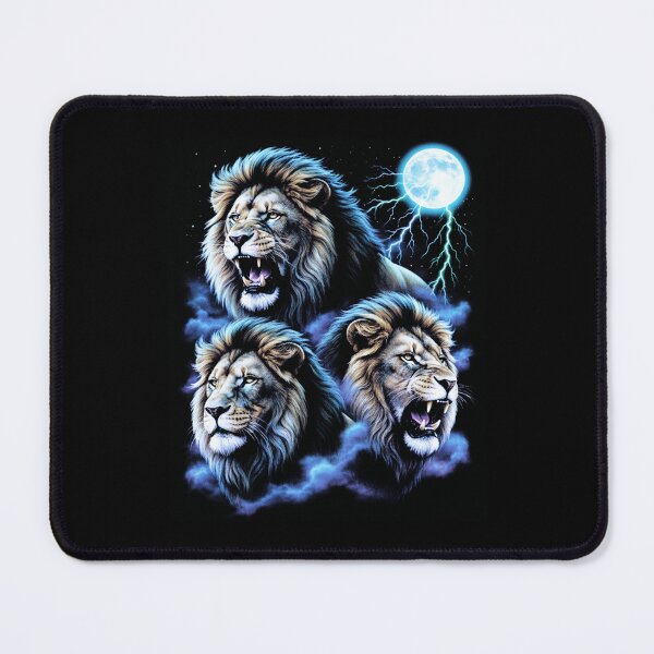 Item preview, Three Lions Full Moon Halftone Screenprint Effect Wildlife Art designed and sold by EthosWear.