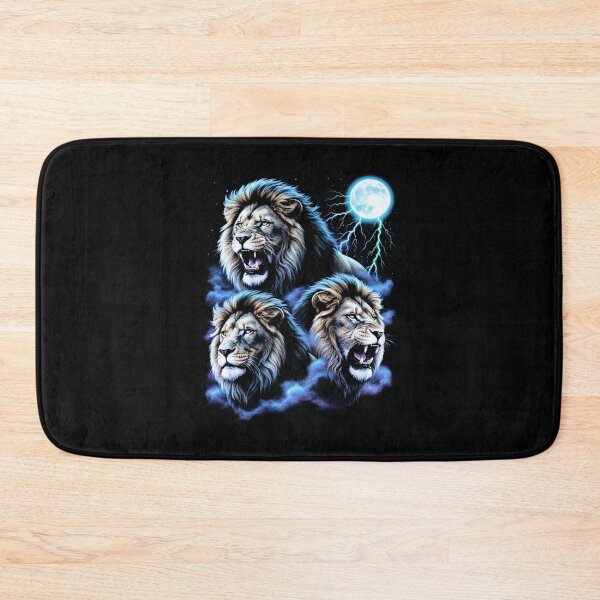Item preview, Three Lions Full Moon Halftone Screenprint Effect Wildlife Art  designed and sold by EthosWear.